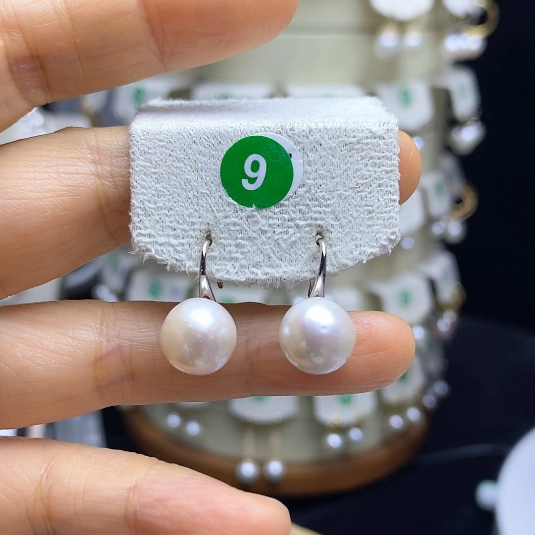 淡水珍珠耳饰银S925镶嵌