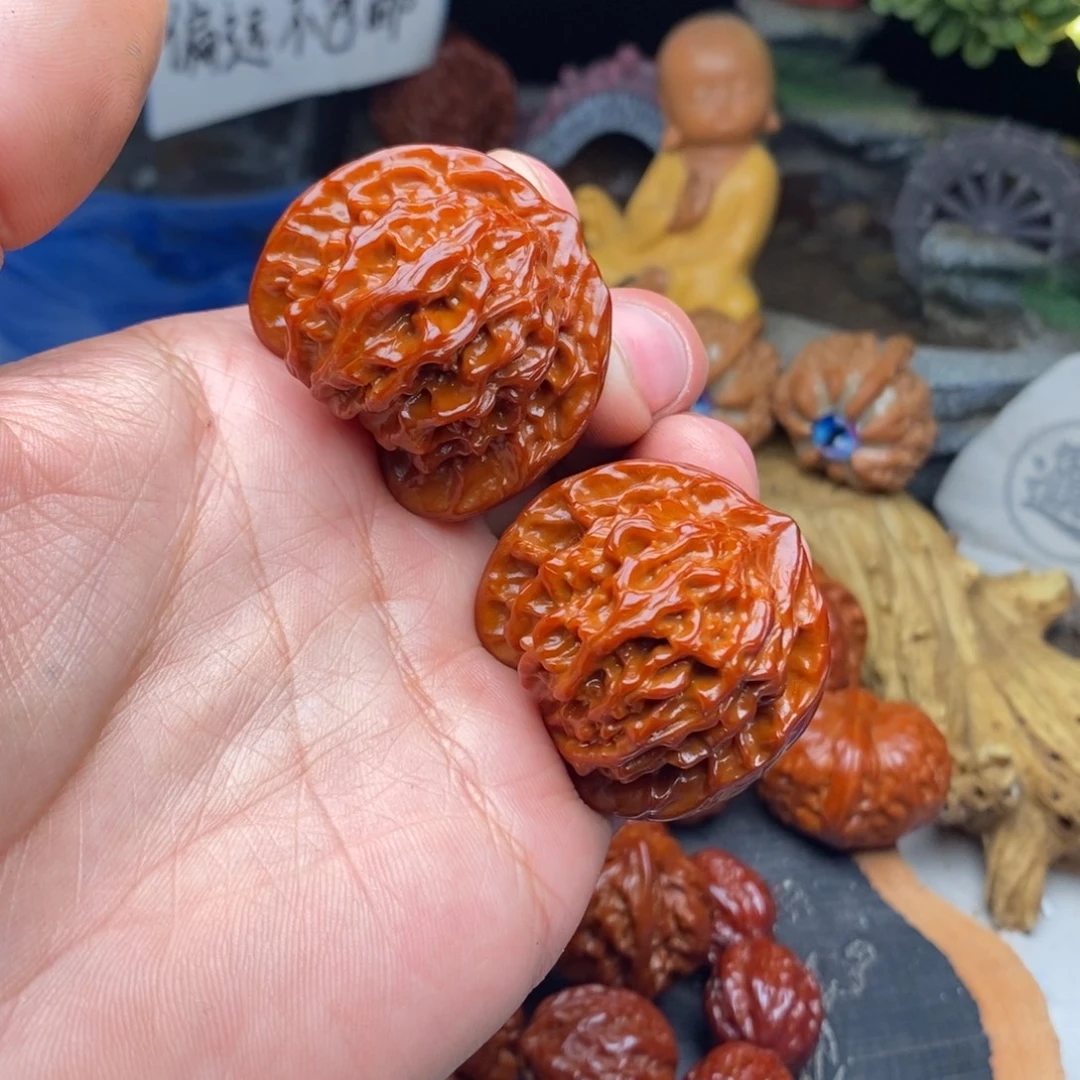 文玩核桃把件老树盘山边41肚37全品