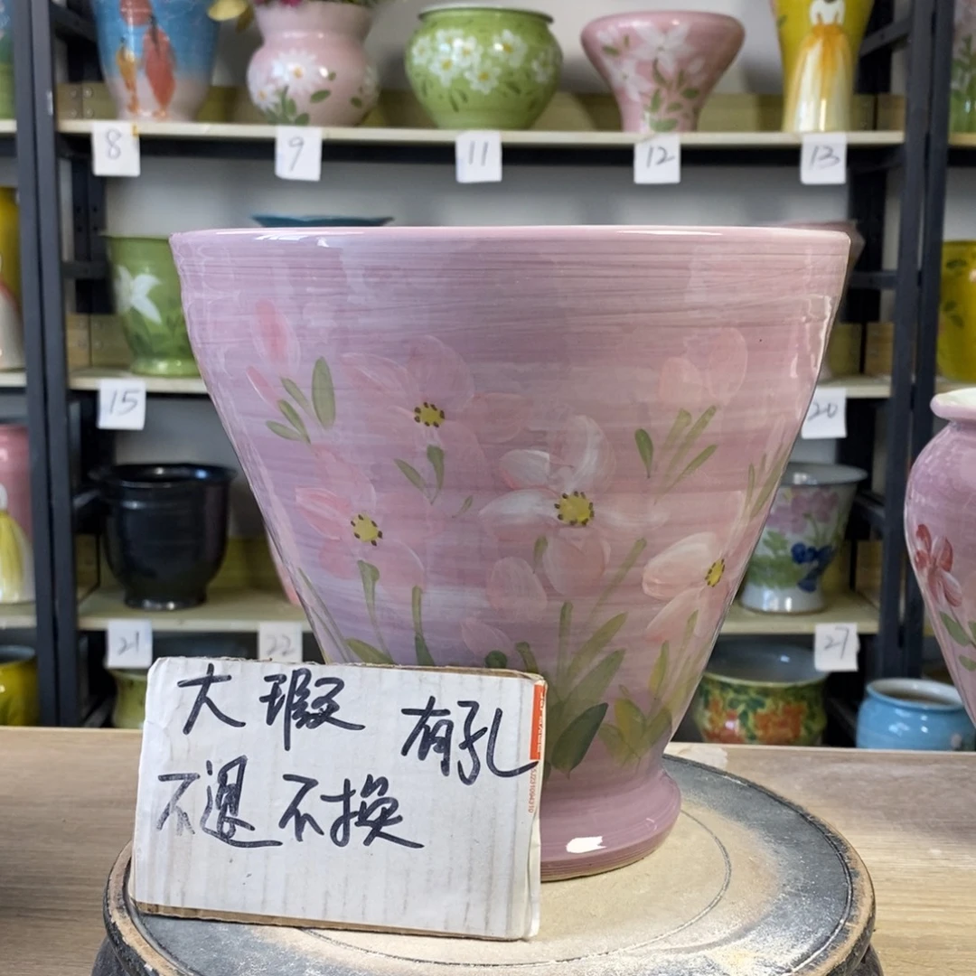 景德镇手工手绘陶瓷花盆