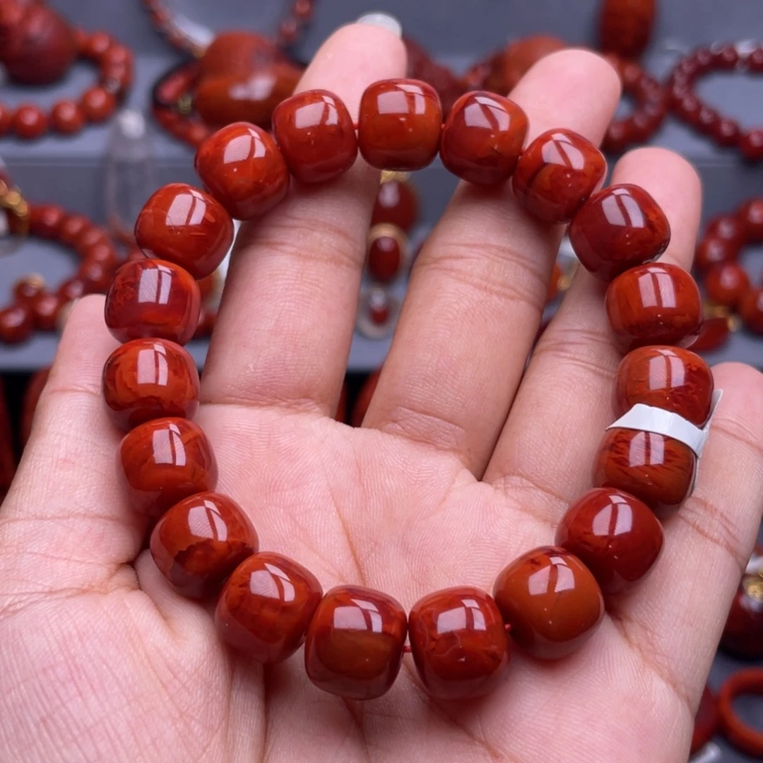 薛***乐南红玛瑙未镶嵌珠宝奇石单圈12mm