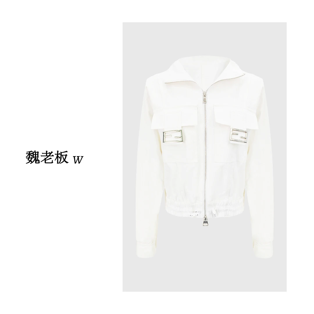 W.Diva【魏老板】春季重工五金装饰小众设计外套女士白色3CDM17850