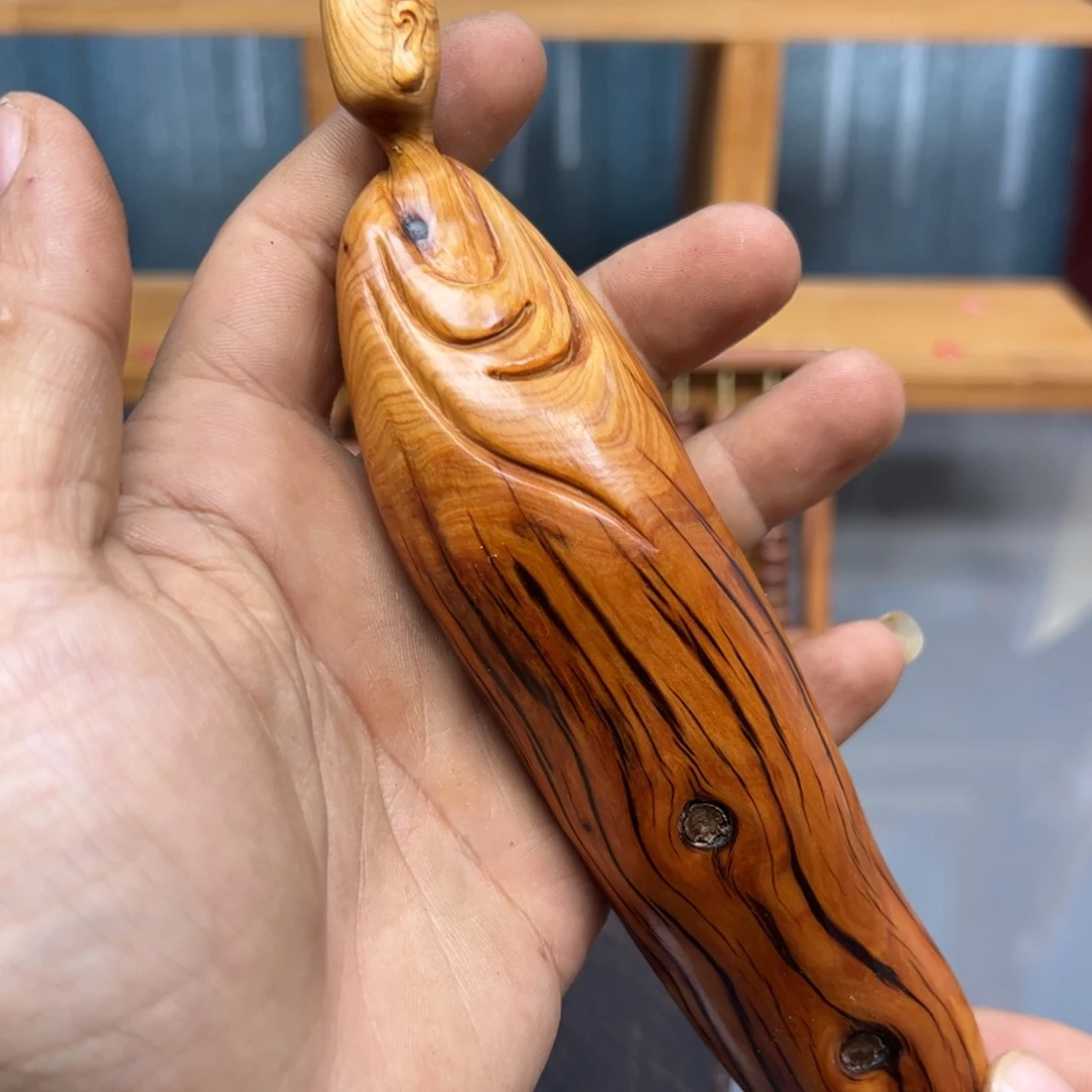 风***津木崖柏木摆件手把件