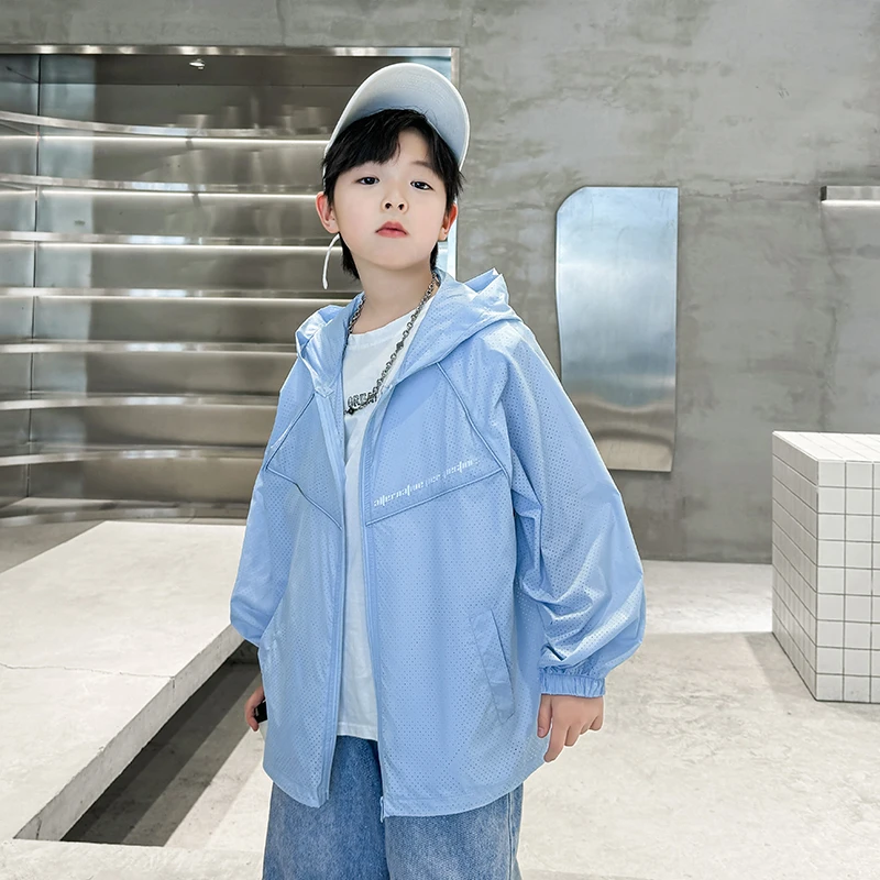 儿童防晒衣男童防晒服夏季薄款6-12岁中大童男孩防紫外线透气外套