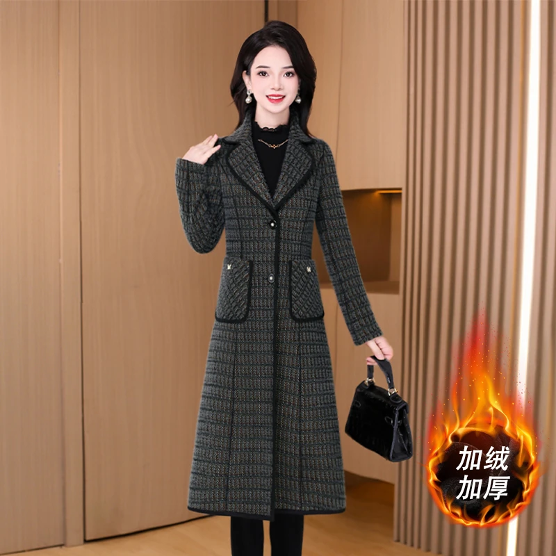 【两面穿】23248泓澄茂新款优雅气质时尚休闲修身加厚加绒毛呢外套