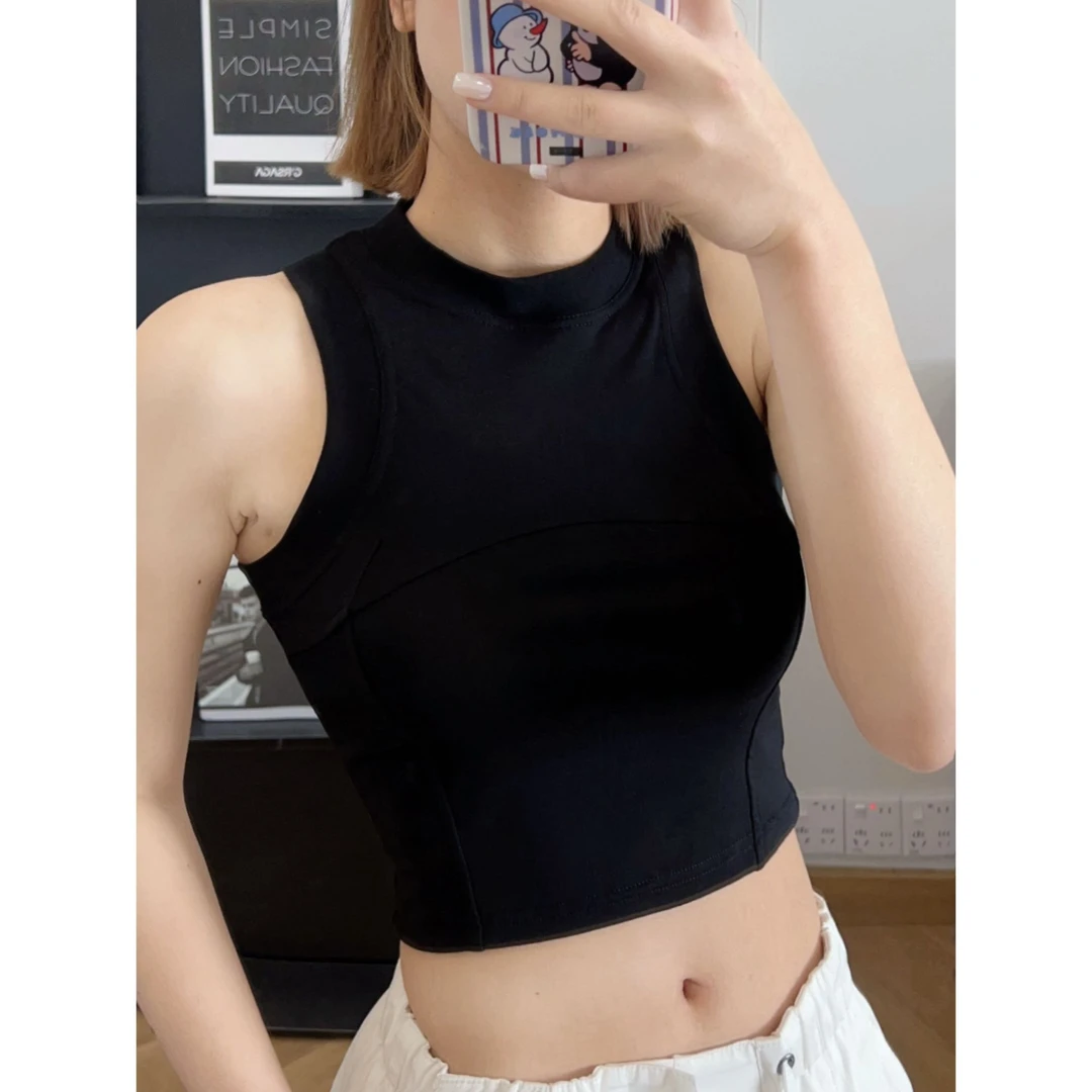 2025夏季工字背心修身高腰短款坎肩露脐打底T恤上衣女DMJ-S54336