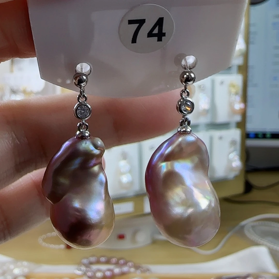 淡水珍珠耳坠（特价有瑕）银S925镶嵌