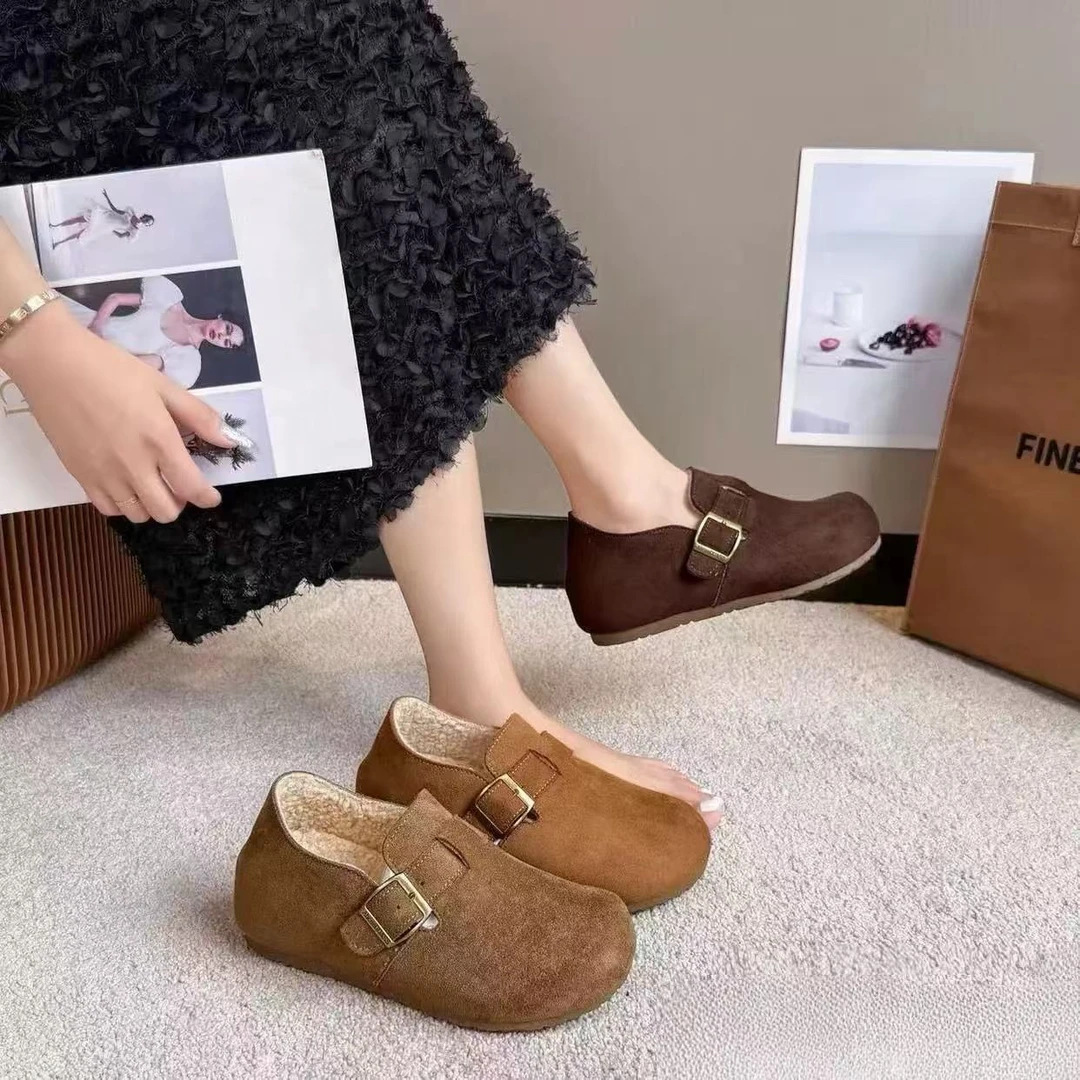 KJ8802加绒全包一脚蹬厚底勃肯休闲鞋