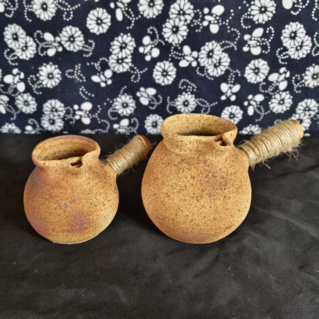 云南老式土陶粗陶手工烤茶罐可干烧古法围炉煮茶茶壶烤奶茶罐批发