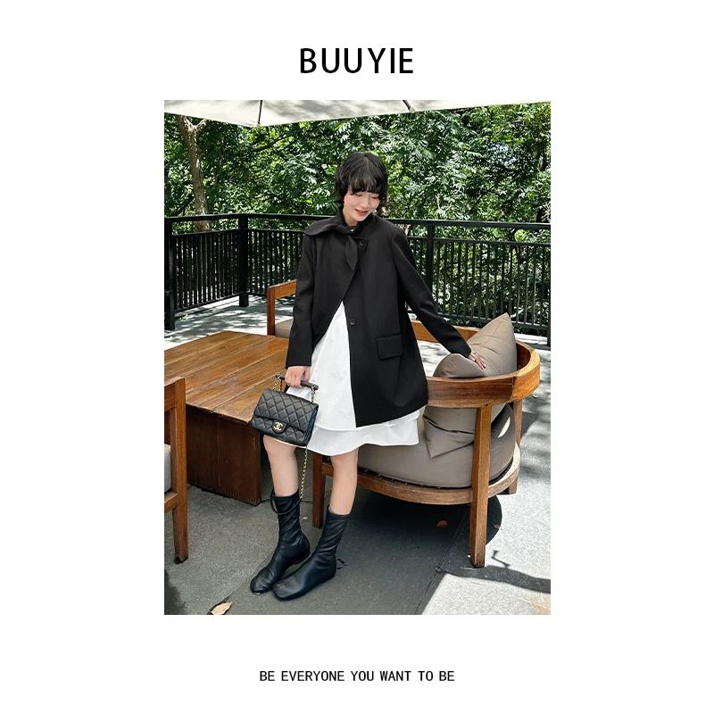 BUUYIE 25SS【‌墨澜‌】极简休闲宽松气质西装外套 250825