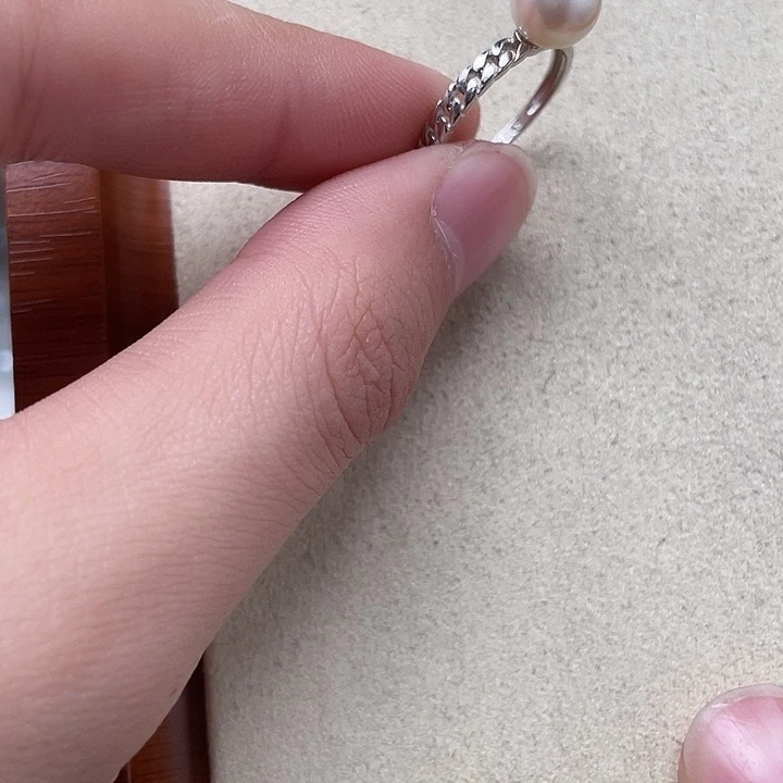 银S925镶嵌戒指海水珍珠