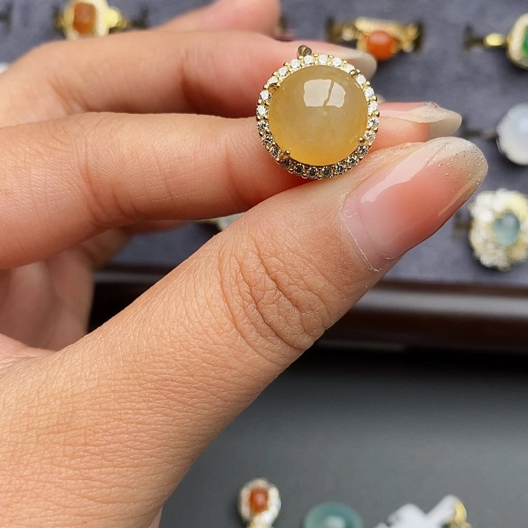 银S925镶嵌戒指翡翠V****）11111