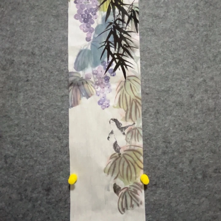 带灯款大鱼书画艺术作品