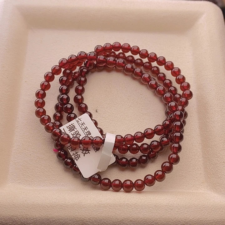 越***鼠手链未镶嵌石榴石高净度四圈