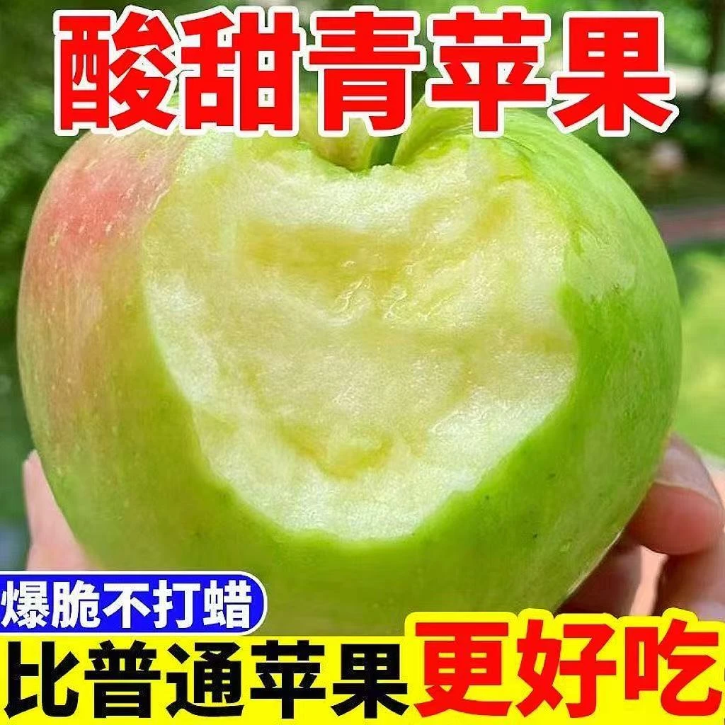 陕西青苹果新鲜高山脆酸甜苹果应季当季孕妇水果现摘小苹果
