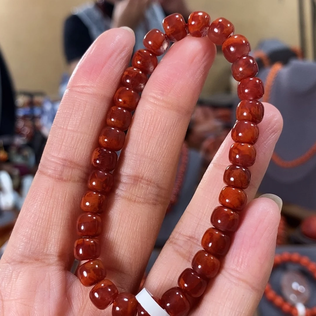 未镶嵌单圈7m m原矿南红玛瑙