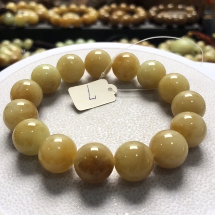 和田玉手串未镶嵌卡14