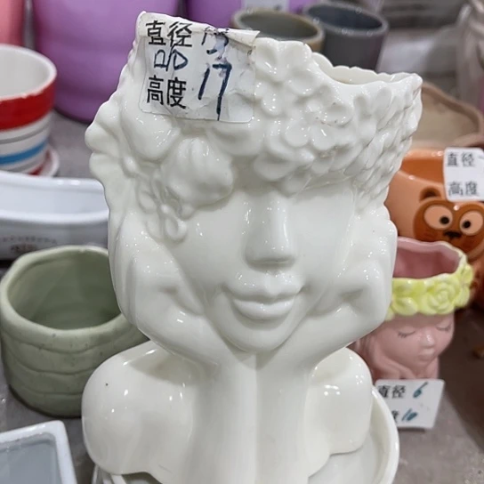 多肉绿植陶瓷花盆9.9包邮，有孔