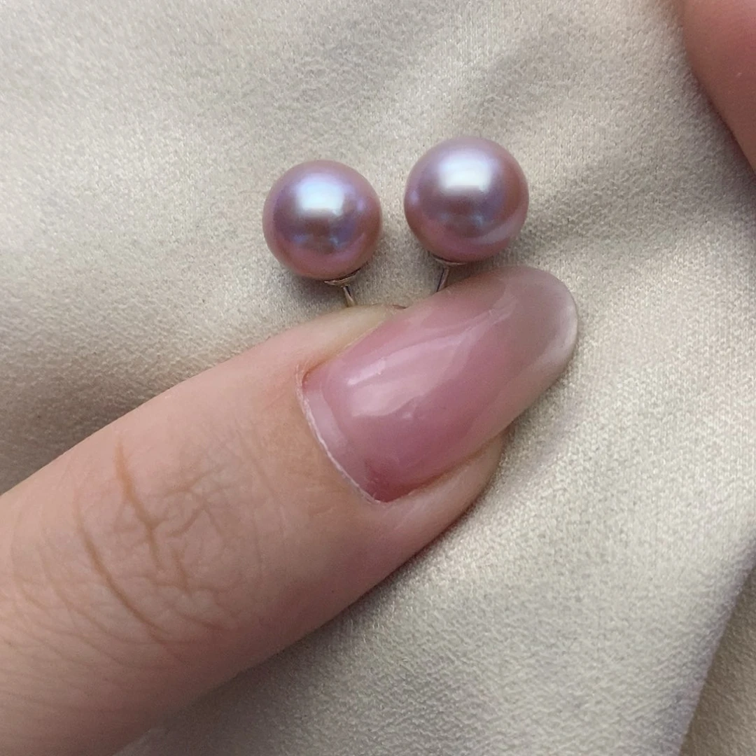 【闪购商品】银S925镶嵌淡水珍珠耳饰9-10mm