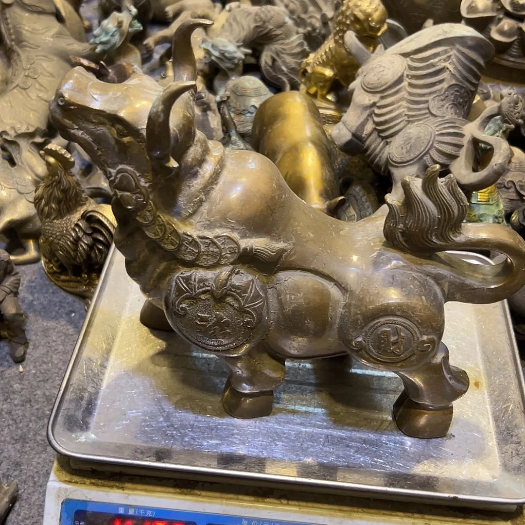 东***士黄铜摆件，文房摆件工艺品