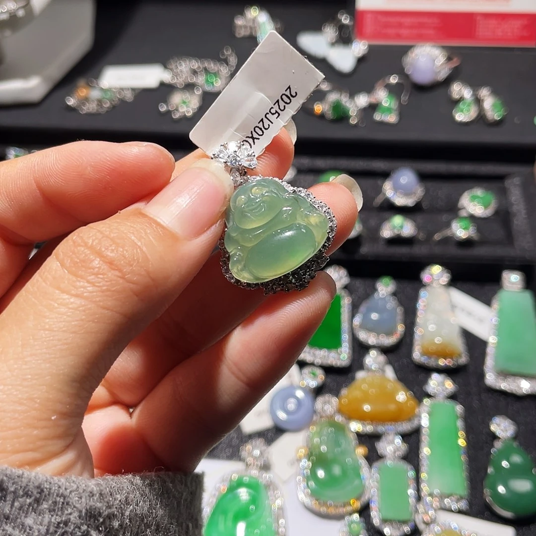 翡翠银S925镶嵌颈饰