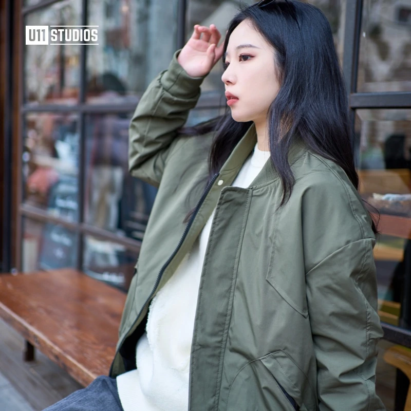 U11studios大码男装棒球领飞行夹克春夏秋时尚户外休闲百搭情侣款