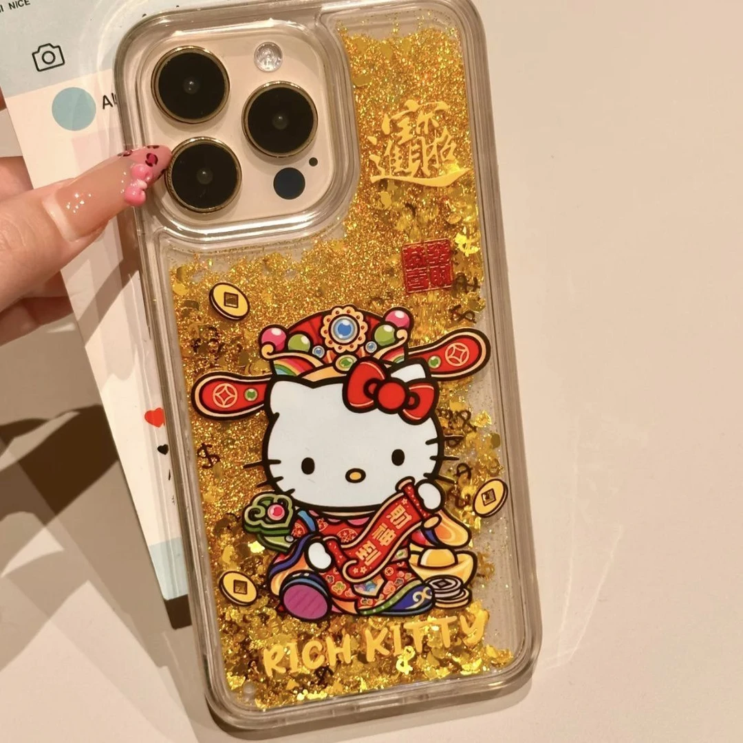 财神凯蒂猫适用iPhone16苹果13手机壳15promax硅胶14可爱xs女款11