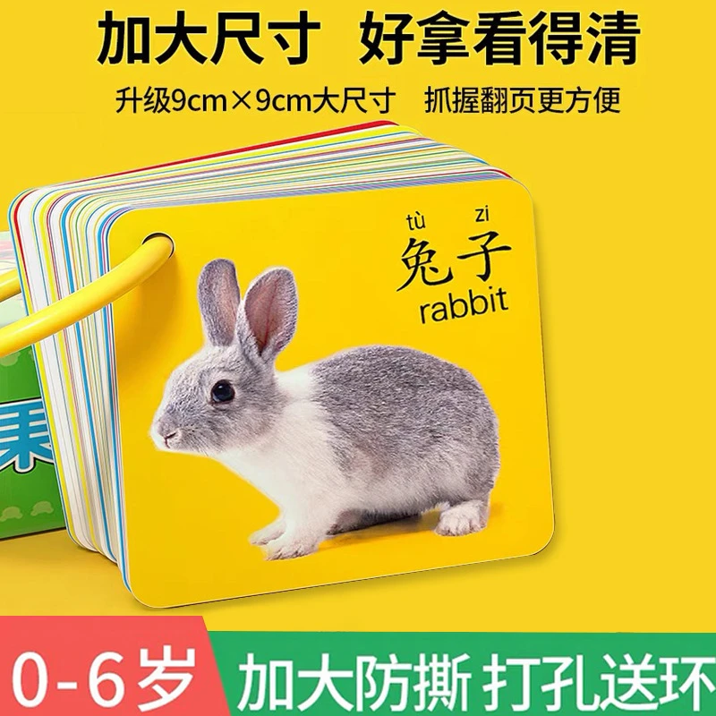 宝宝认知卡片0-3岁看图识认物早教创意玩具卡片幼儿五官数字书