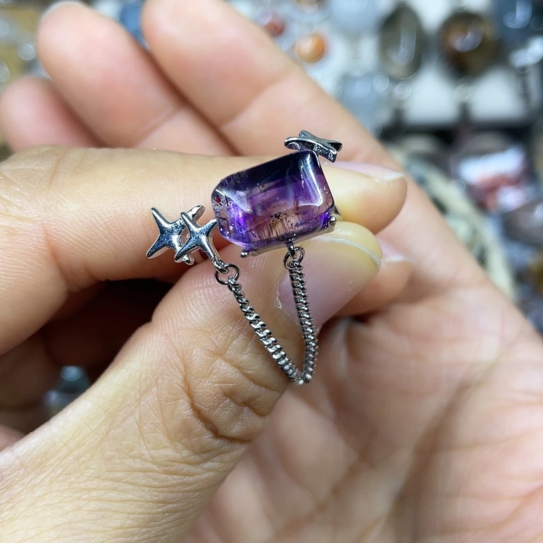 【闪购商品】银S925镶嵌珠宝半成品水晶戒指