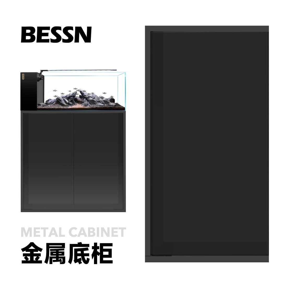 BESSN鱼缸柜子简约客厅家用侧滤鱼缸底柜高颜值溪流缸造景柜