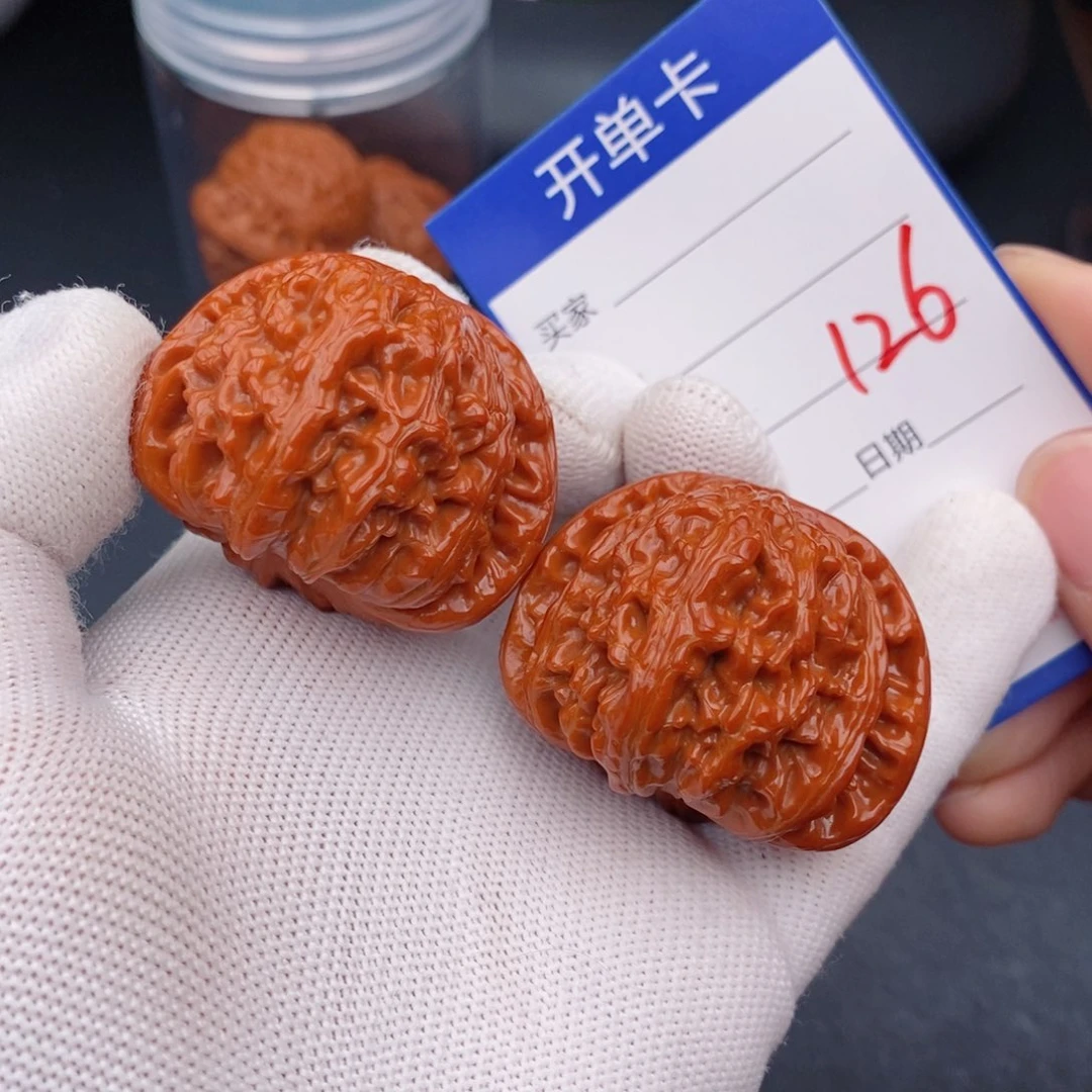 文玩核桃把件42球白126