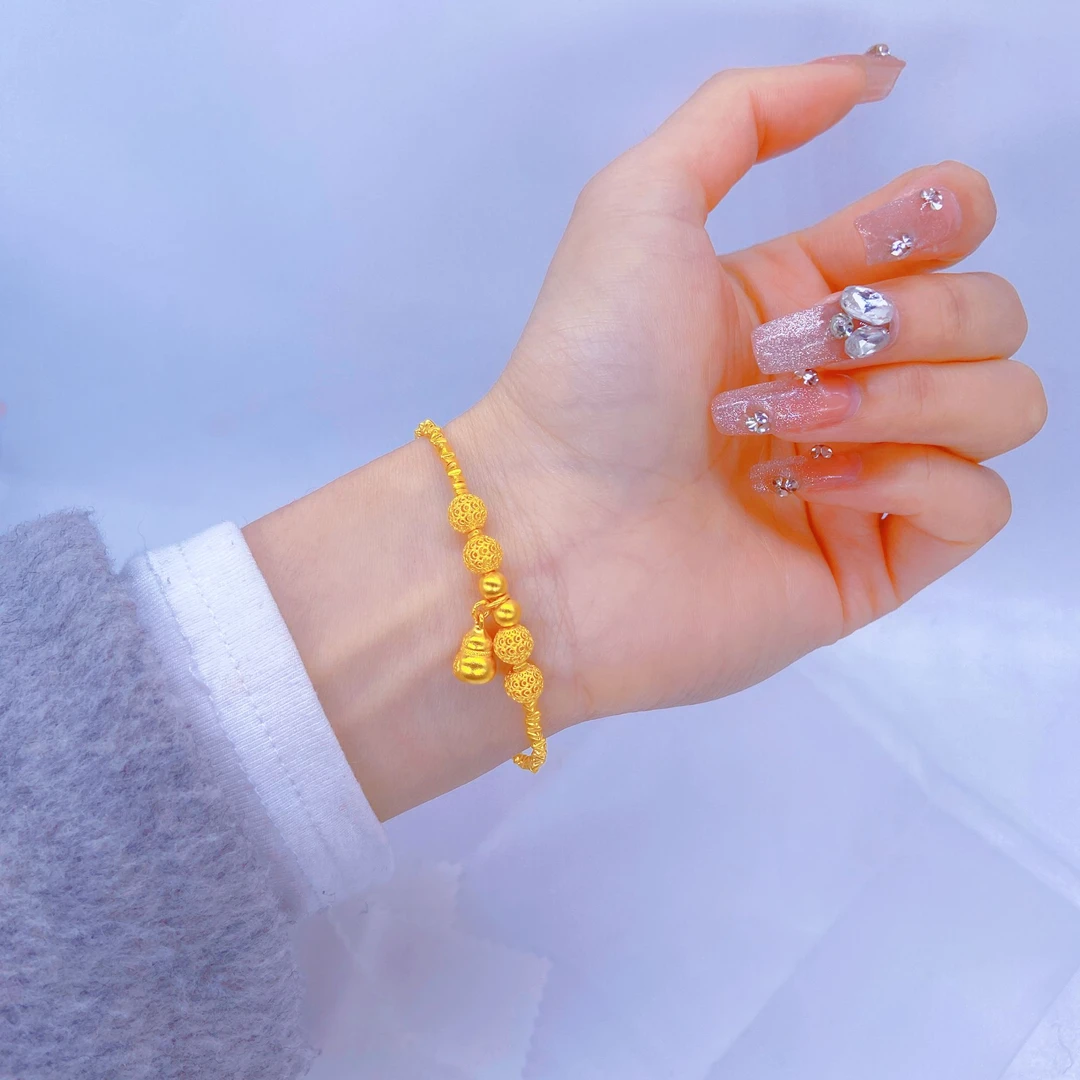 赛菲尔万足®足金碎碎金福禄手串