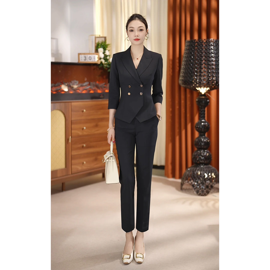 px3213夏季新款七分袖西装裙子裤子单件拍