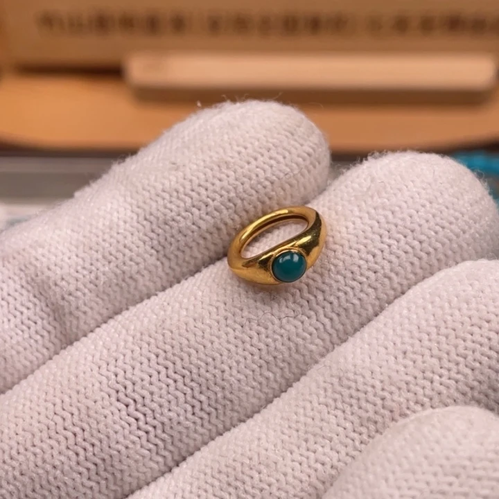 绿松石18K金镶嵌珠宝奇石