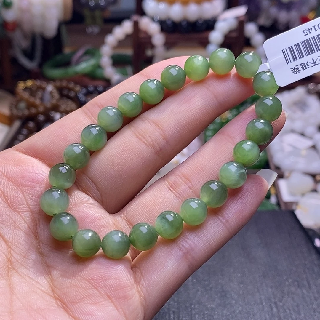 颈饰未镶嵌和田玉清货价碧玉猫眼手链8m