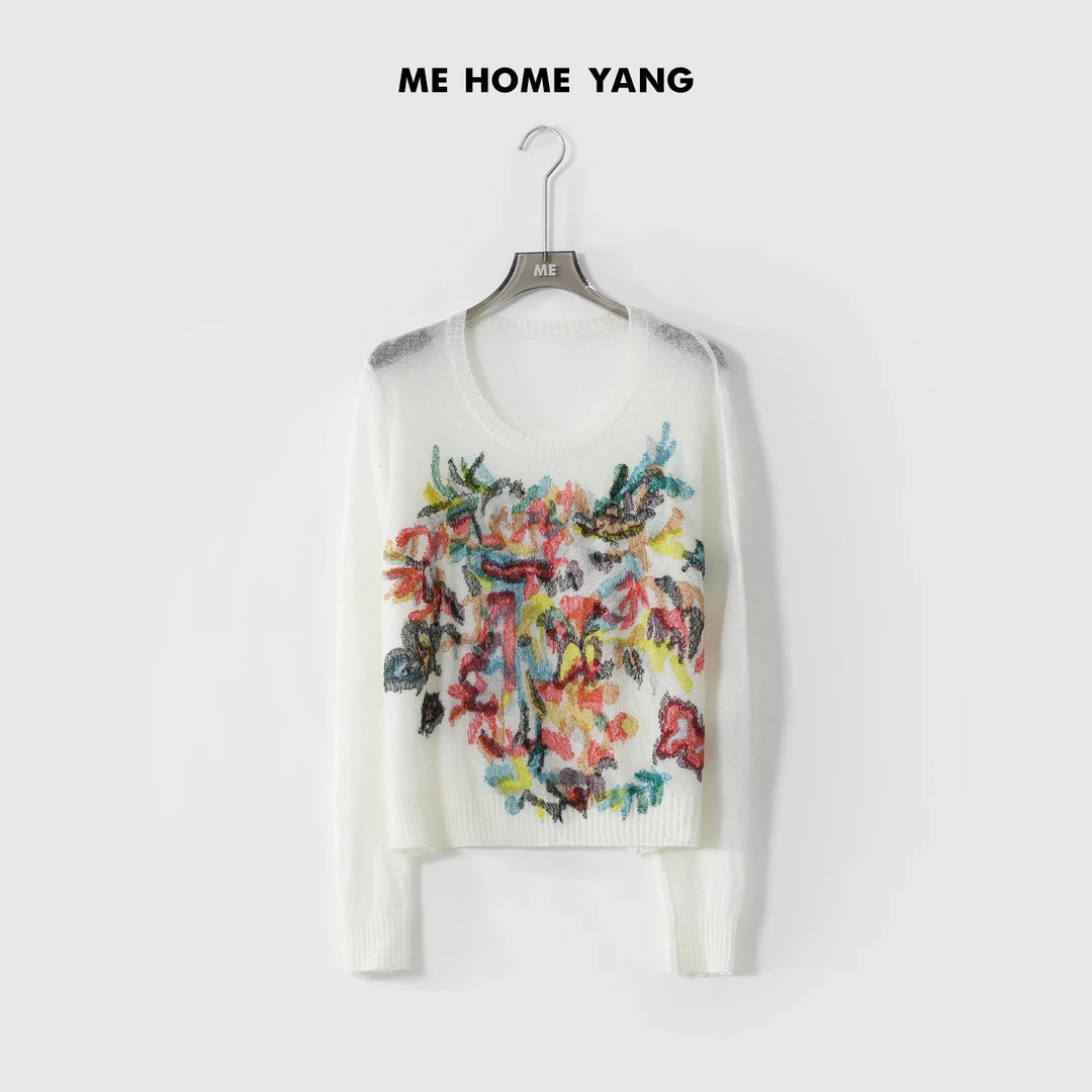 ME【重工雕花针织】夏季新款女士显瘦通勤时尚针织衫MEQS2335