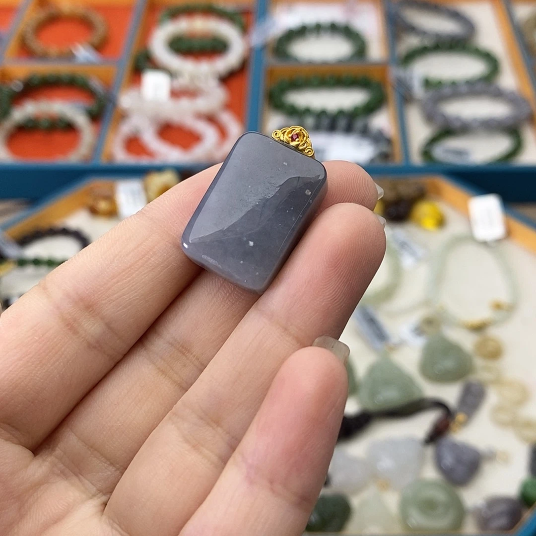 和田玉未镶嵌手链w6烟紫无事牌