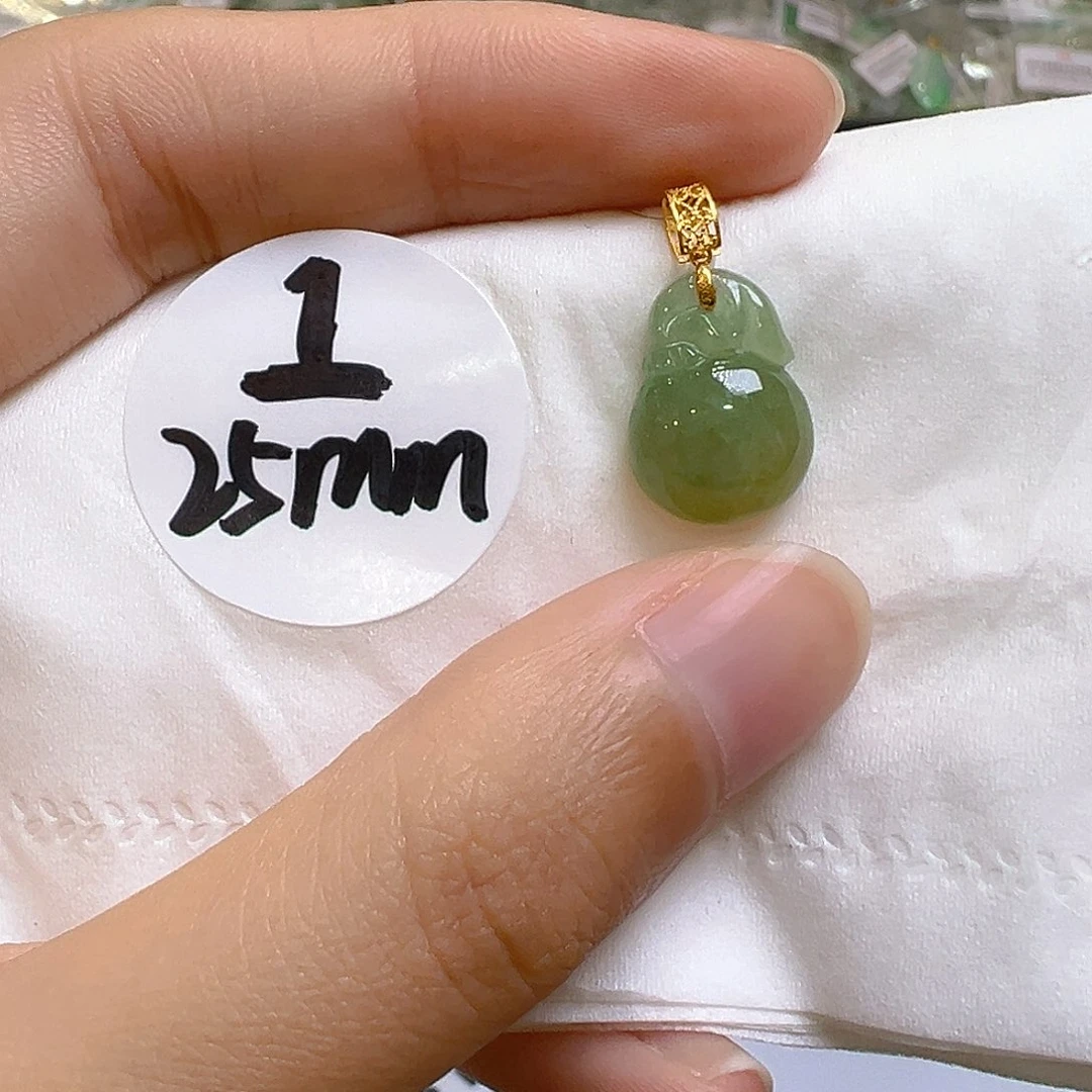 翡翠18K金镶嵌吊坠(不含链)翡翠
