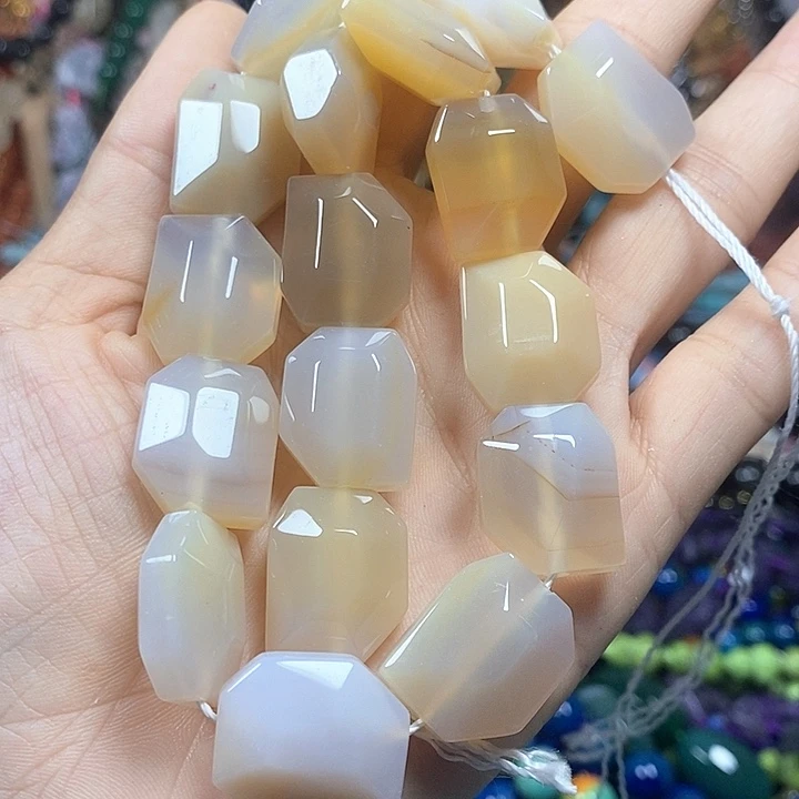 未镶嵌玛瑙/玉髓珠宝半成品玛瑙切面卡16mm