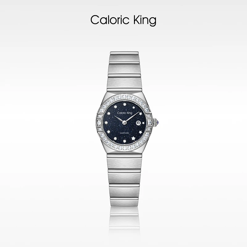 凯卡思Caloric King 【星座系列】女士腕表钢带镶钻百搭贝母表盘