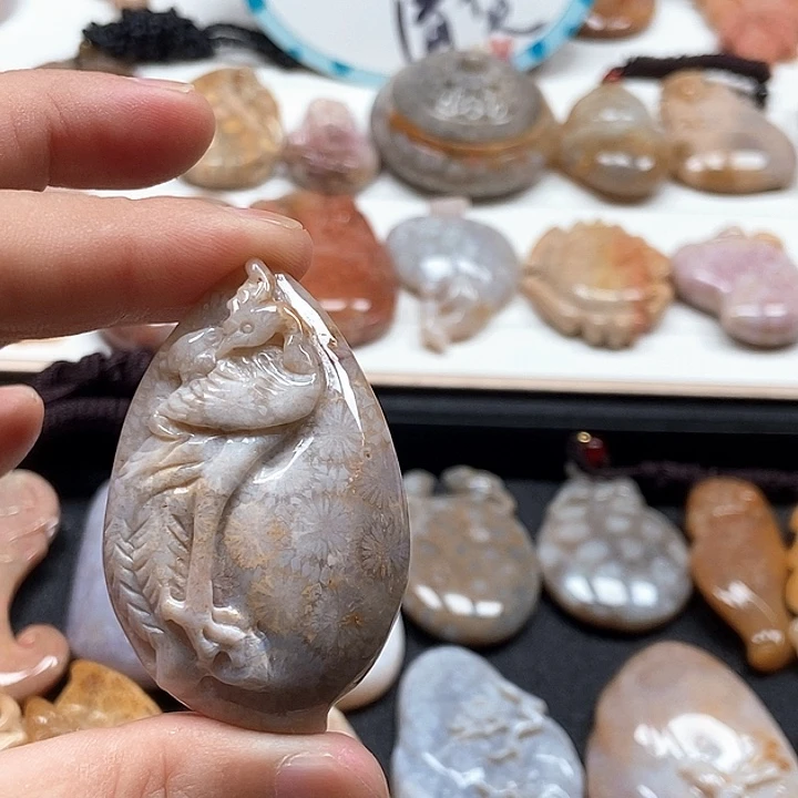 硅化珊瑚（珊瑚玉）未镶嵌颈饰