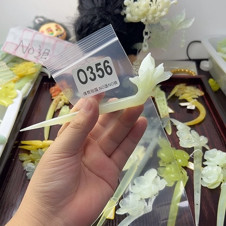 合金蛇纹石玉发饰迟*.