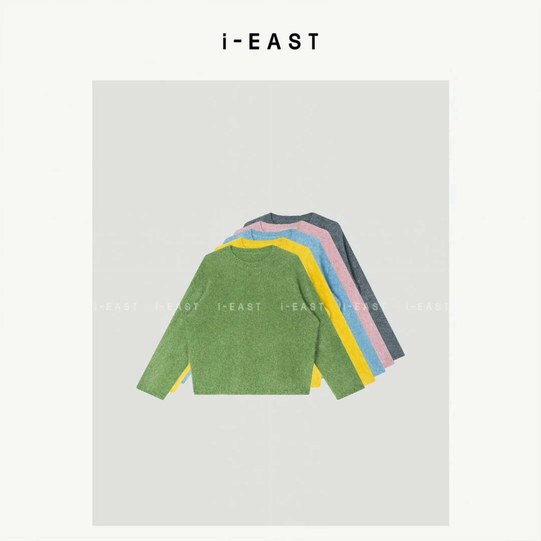 i-EAST 香草电波~秋冬极简彩色套头毛衣上衣-5Q SY9468