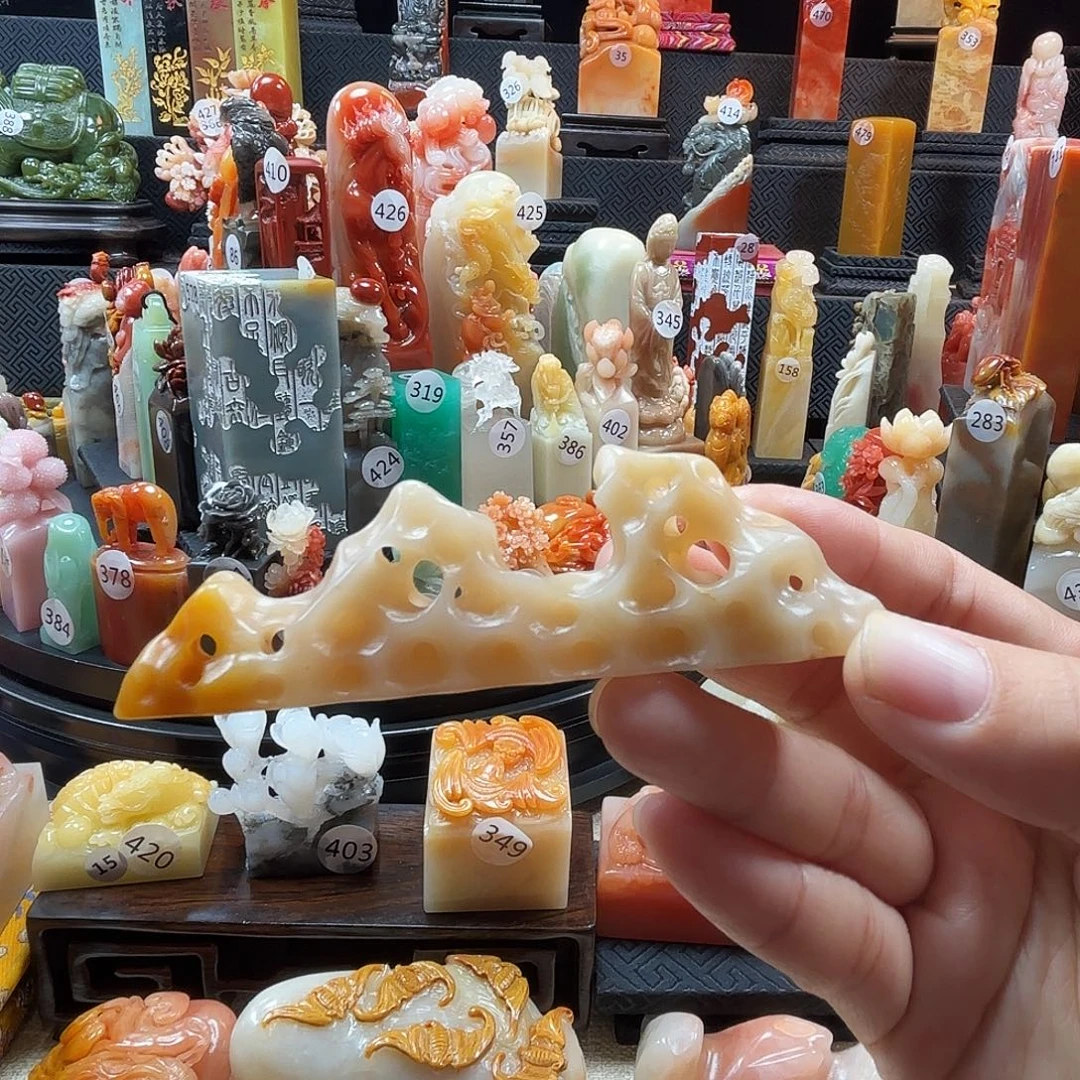 印石寿山石太湖石笔架