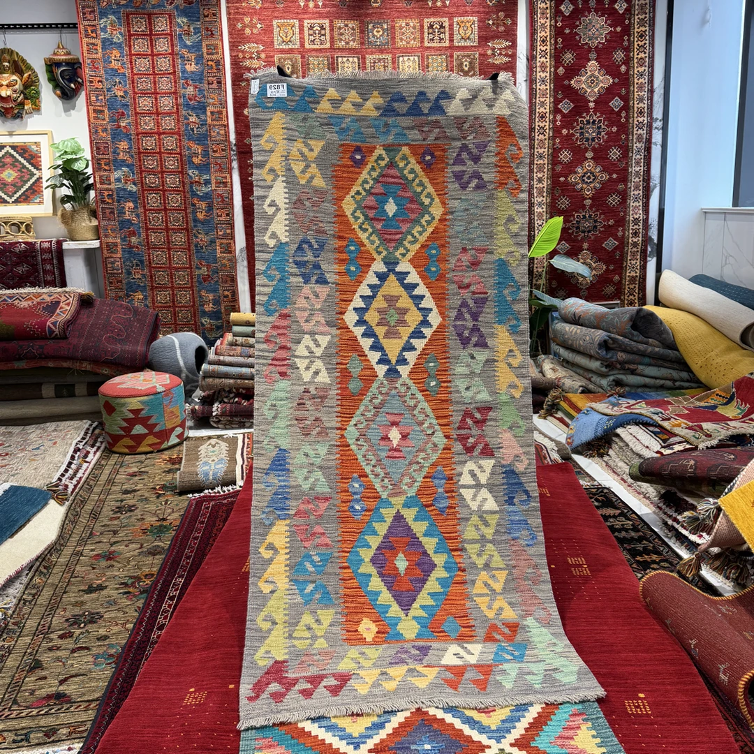 新品阿富汗羊毛手工编织地毯客厅地毯餐厅茶几地毯120*180左右