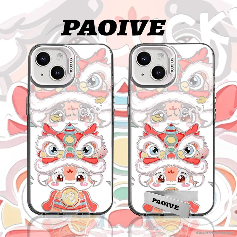 蛇年舞狮适用华为mate60苹果oppo小米15/14/13pro防摔vivo手机壳