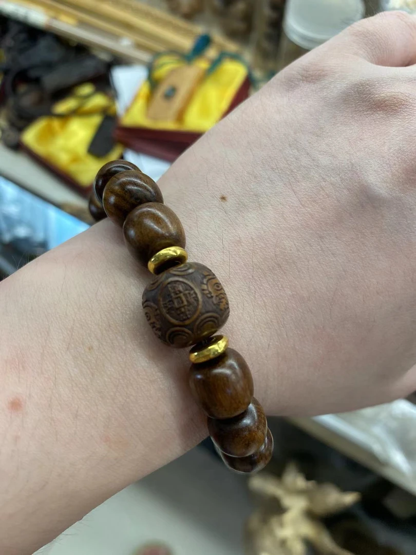 老型12mm老海黄糠梨/独款设计/手工串珠编织...