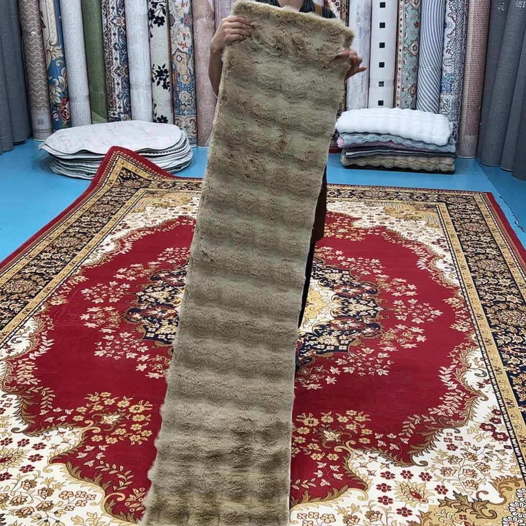 混纺40×200仿兔毛泡泡球麂皮绒底尺寸误差正负1-3厘米