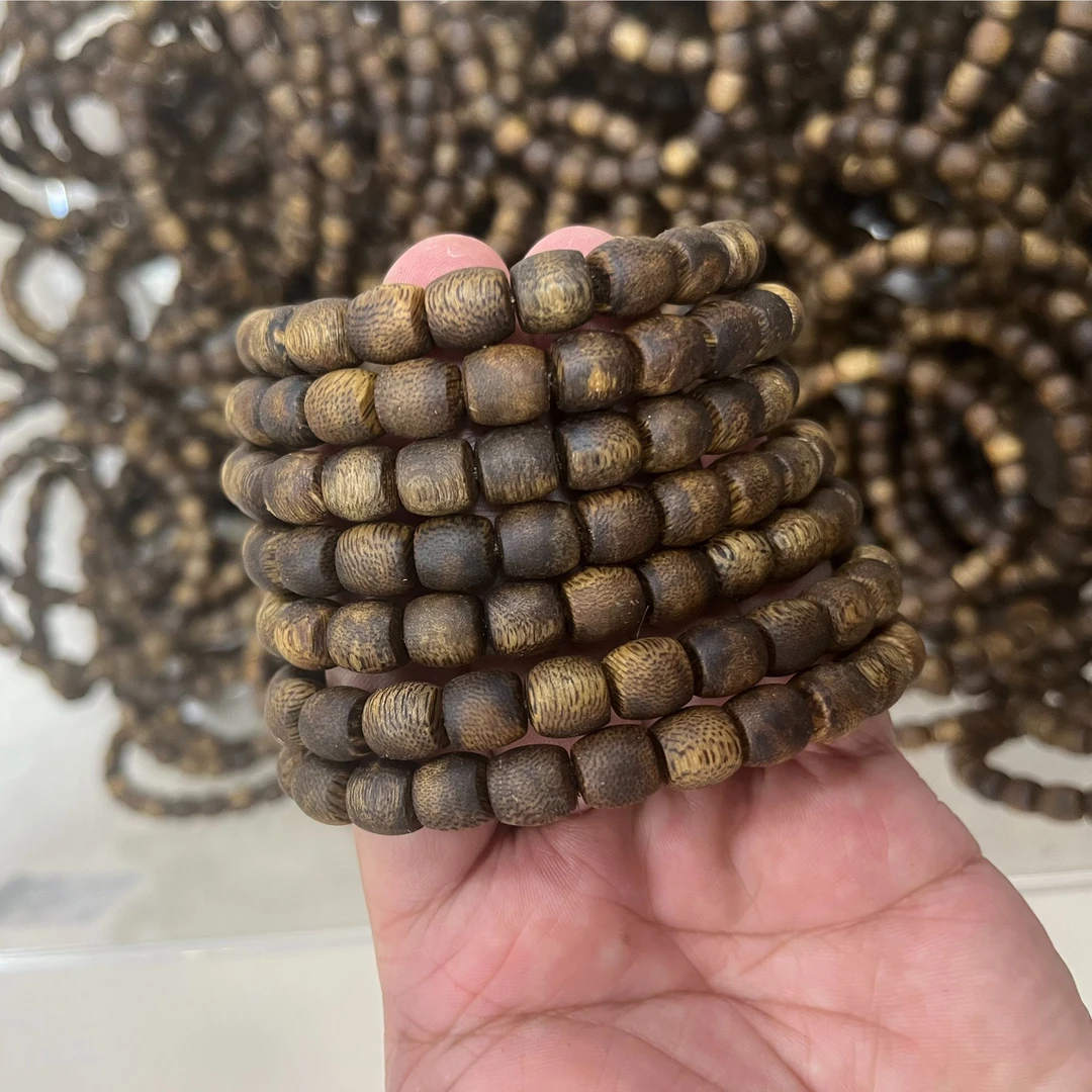 沉香棋楠沉香手串精品鼓珠链单圈莺歌绿奇楠沉香多样性发一