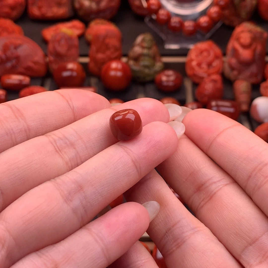 南红玛瑙未镶嵌原矿老型单珠10.3mm