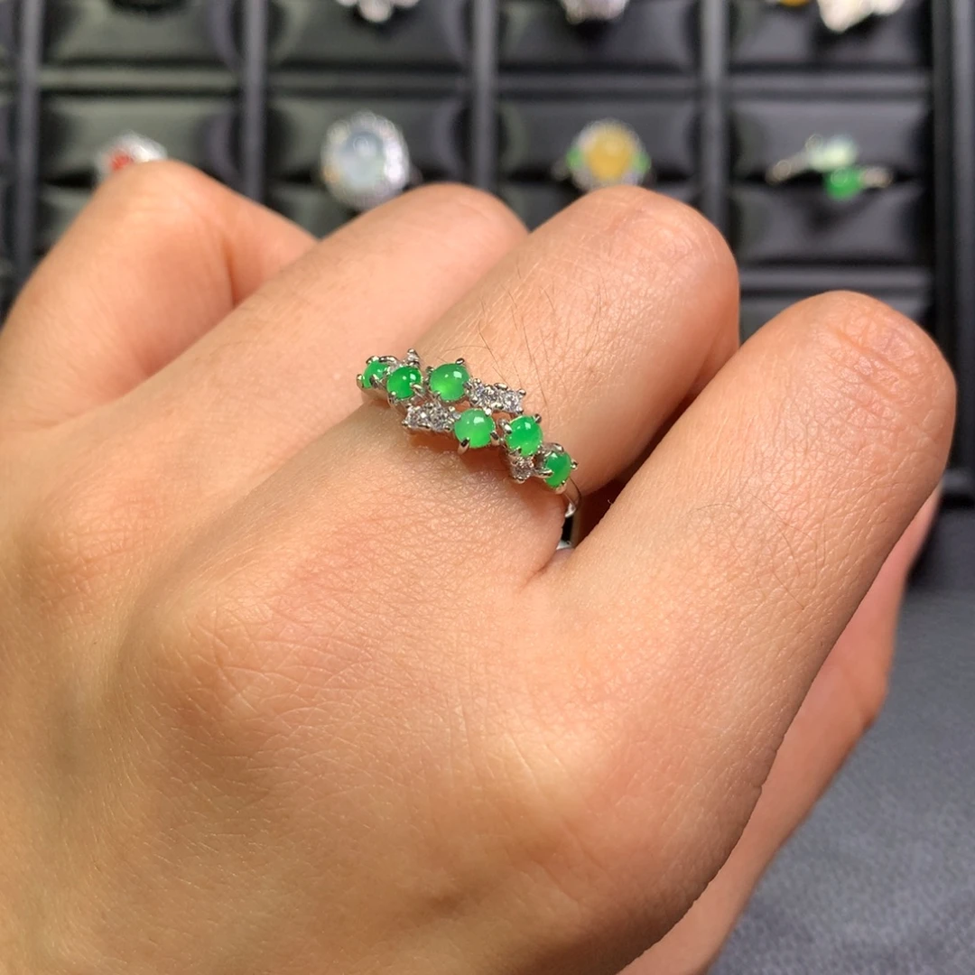 翡翠银S925镶嵌戒指